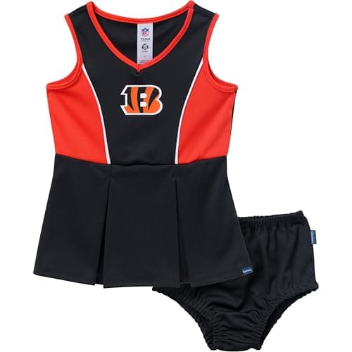 Gerber Toddler Girls' NFL Cheerleader Dress and Bloomer Set, Bengals, 5T