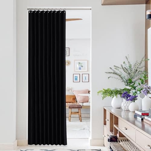 NICETOWN Black Blackout Curtains 80 Inches Long for Bedroom
