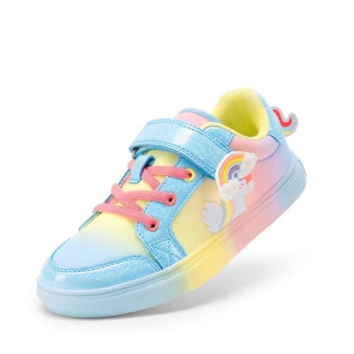 DREAM PAIRS Girls Shoes Toddler Sneakers Rainbow Storybook Casual School Walking Footwear for Toddler/Little Kids,Size 8 Toddler,Rainbow/Blue,SDFS2308K