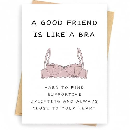 uwsic Funny Birthday Card for Women, BBF, Sister, Deskmate, Valentines Day Card for Best Friend, Birthday Card, Friendship Card, A Good Friend Is Like A Bra