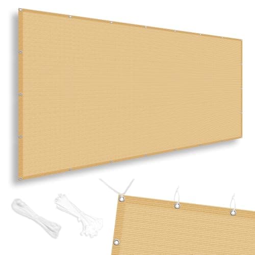 SUNNY GUARD 90% Shade Cloth 10 x 10 FT with Grommets, Sand