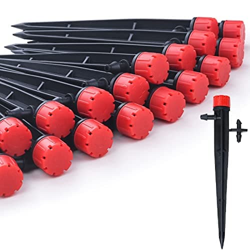 Drip Emitters for 1/4" Tubing: 360° Adjustable Irrigation Dripper, 50pcs