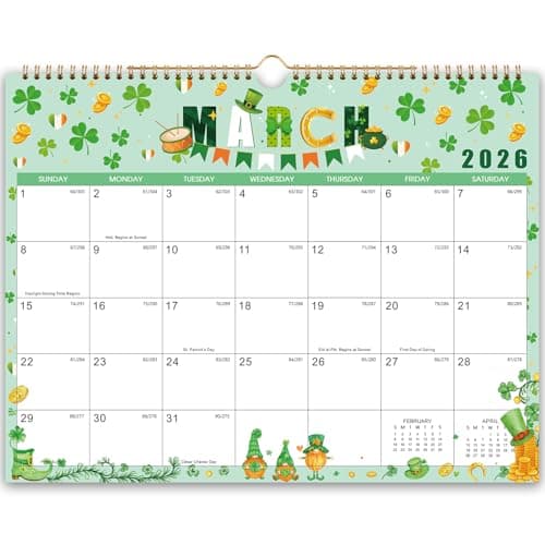 2026 Calendar - 2026 Wall Calendar, Jan. 2026 - Dec. 2026, 14.6'' x 11.4", 12 Months Hanging Monthly Calendar 2026, Holidays, Large Block, Twin-Wire Binding- 12 Different Themes