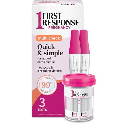 First Response Multi Check Quick & Simple Pregnancy Test Kit, 1 EasyCup Test with Built-in Pregnancy Test Strip, and 2 Rapid Result Pregnancy Tests, 1 Kit