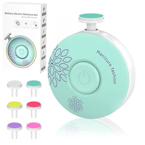 LETUENMI Baby Nail Trimmer Electric Baby Nail File, Baby Nail Clippers, 6 Grinding Heads, Safe Easy Quiet Baby Nail Grooming Care Kit for Newborn Infant Toddler Adult Battery Operated (Not Included)