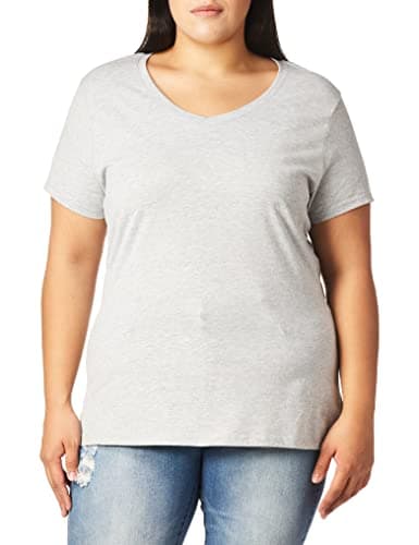 Hanes Women's X-Temp V-Neck Tee, Light Steel, Small