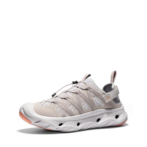 NORTIV 8 Water Shoes Sandals for Men and Women Wide Toe Box Cushion Breathable Dry Fast Lightweight Comfort Sandals for Everyday Travel,Size M8.5/L10,Light Grey,SNST26006U