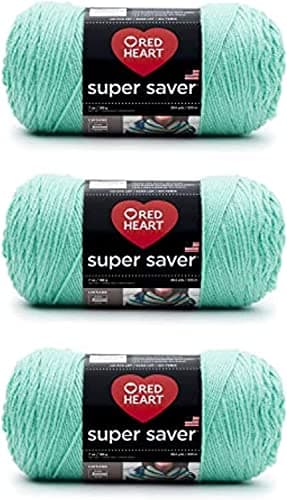 Red Heart Super Saver Yarn for Crocheting & Knitting, Aruba Sea, 3-Pack