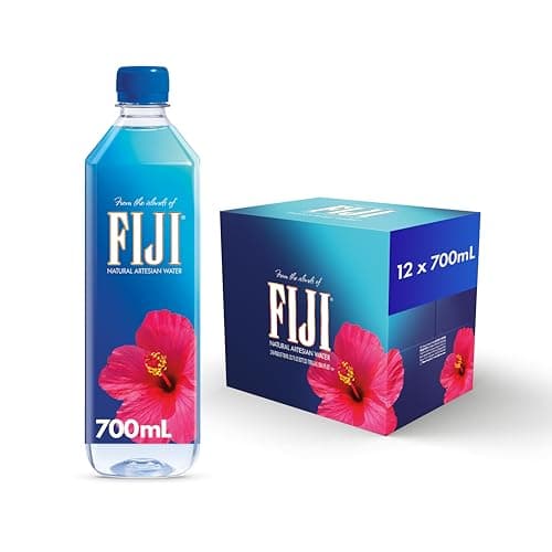 FIJI Natural Artesian Bottled Water 700mL / 23.7 Fl Ounce (Pack of 12) - 100% Natural Electrolytes