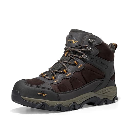 NORTIV 8 Men's Waterproof Hiking Boots Outdoor Mid Trekking Lightweight Mountaineering Shoes Paladin,Size 7,Brown,JS19004M