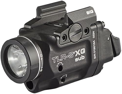 Streamlight 69437 TLR-8 X G sub 500-Lumen Rail-Mounted Tactical Weapon Light with Integrated Green Aiming Laser Exclusively for Sig Sauer P365/XL Closed Rail Systems Only, Black