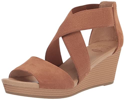 Dr. Scholl's Womens Barton Band Wedge Brown Microfiber 11 M