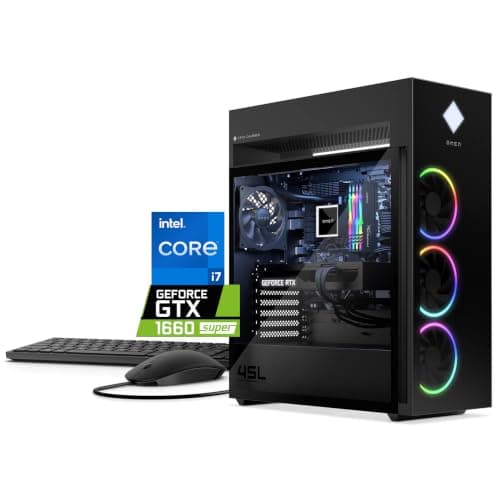 HP OMEN 45L Gaming PC, Liquid CPU Cooler, 12-Core i7, 16GB RAM, 512GB SSD