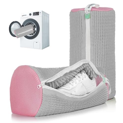 ADEHMDA 2Pcs Shoe Washing Machine Bag, Greyish Pink