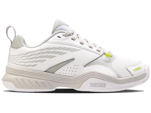 K-Swiss Women's SpeedEx Tennis Shoe, White/Gray Violet/Lime Green, 6.5 M
