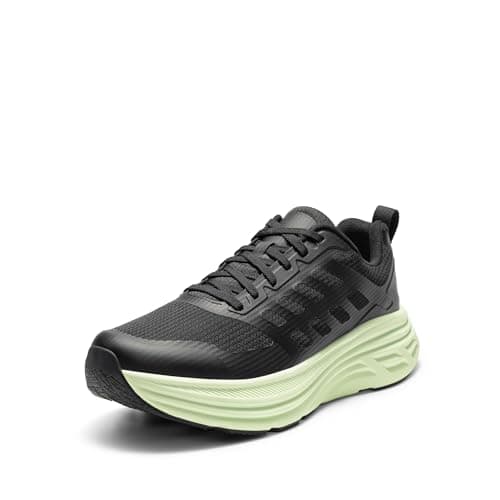 NORTIV 8 Men's Walking Running Tennis Cushioning Shoes ActiveFloat Non Slip Athletic Gym Workout Jogging Comfortable Sneakers,Size 7.5,Black/Green,SNWS245M