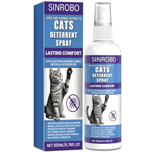 SINROBO Cat Deterrent Spray, Plant-Based Cat Repellent Spray to Protect Furniture, Anti-Scratch & Chewing Control for Sofas, Carpets & Plants, Indoor & Outdoor Cat Training Aid (1 Pcs)