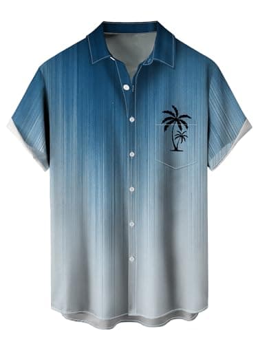 STANFVMEN Hawaiian Shirt for Men Tropical Loose Fit Shirt Short Sleeve Casual Button Down Holiday Beach Shirts with Pocket