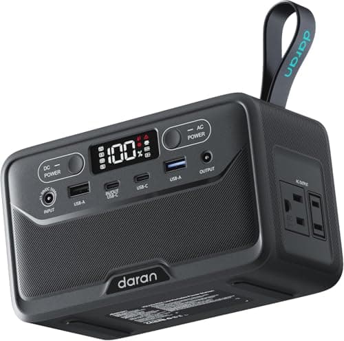 DaranEner 2026 Portable Power Station 89.6Wh LiFePO4 Battery, Solar Power Bank with AC Outlet 100W/110V, USB-C PD Two-Way Fast Charging Small Generator for Laptop, Camping, Home, Office, TSA Approved