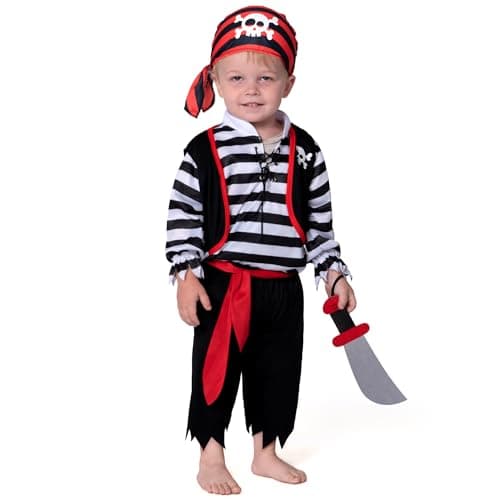 Spooktacular Creations Halloween Baby Pirate Costume, Infant Pirate Outfit Set with Accessory for Toddler Pretend RolePlay Dress Up Themed Party (1218. 12-18 mos)