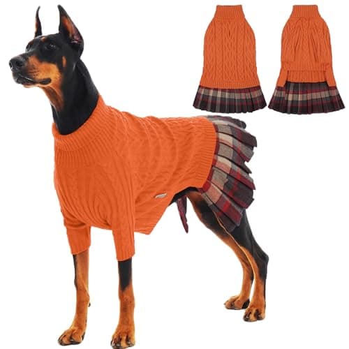 IECOii Girl XXXL Dog Sweater Dress, Girl Dog Sweaters for Extra Large Dogs