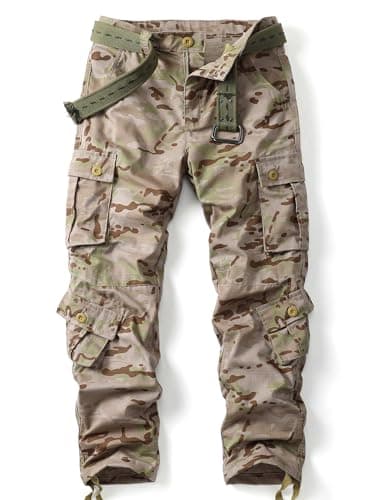 AK-TAC Cargo Work Pants for Men,Camo Pants Men Military Tactical Ripstop Hiking,Lightweight Outdoor Pants with Multi Pockets04-36Wx32L
