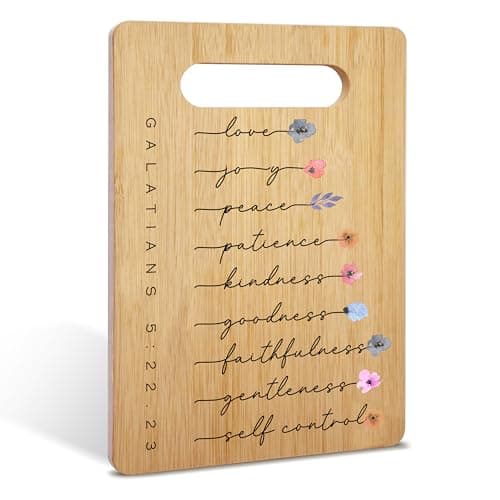 Christian Bamboo Cutting Board Gifts, Religion Gifts for Women Man, Spring Floral Charcuterie Board, Easter Housewarming Christmas Gifts, Holiday Home Kitchen Decorations Favor -46