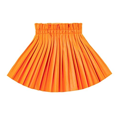 WELAKEN Pu Leather Skirts for Girls Kids & Teen & Toddler & Women Faux Leather Pleated Skirts