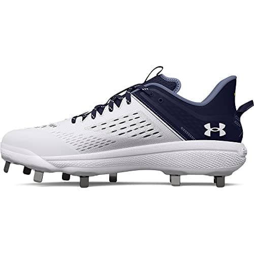 Under Armour Men's Yard Low MT Baseball Cleat, (401) Midnight Navy/White/White, 15