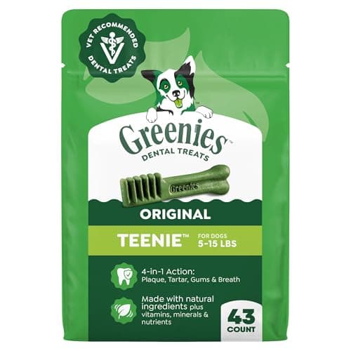 Greenies Teenie Original Natural Dental Dog Treats, Chicken, 43 Count