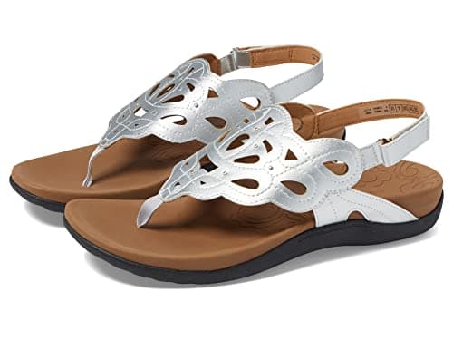 Rockport Women's Ridge Sling, Silver Synthetic, 8
