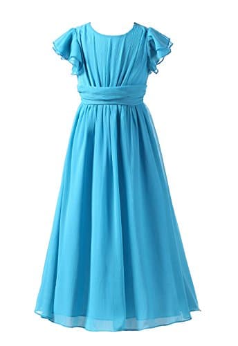 Happy Rose Junior Bridesmaid Dresses, Chiffon Flower Girl Dress for Wedding
