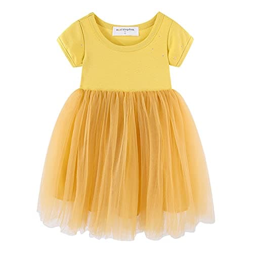 Mud Kingdom Big Girls Yellow Tutu Dress Flowy Cute Sparkle Tulle 10-11 Years