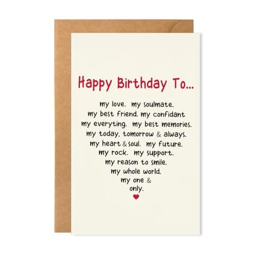 ShiQiao Spl Romantic Birthday Card for Boyfriend Girlfriend Birthday Gifts for Wife Husband Heartfelt Love Greeting Notes Keepsake Cards with Envelope Bday Cards for Fiance Fiancee Wife Husband Gifts