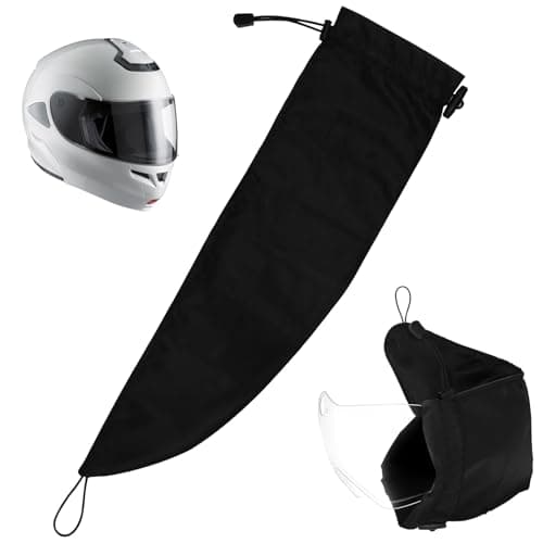 Motorcycle Helmet Visor Bag - Protective Black Sleeve Soft Lining for Motorcycle Helmet, Scratch & Dust Proof Travel Storage with Drawstring Closure, Easy to Clean (55cm x 14cm)