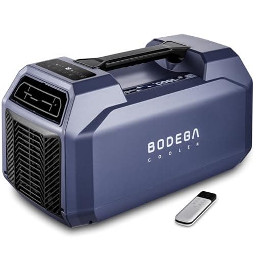 BODEGACOOLER Portable Tent Air Conditioner 6000 BTU, 110V Compressor Camping AC Unit for Tents, 5 Modes Cooling, Remote Control, ≤50dB Portable AC for Camping,Home,RV