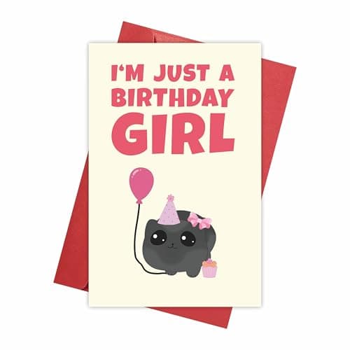 REENYOUNG Hamster Meme Birthday Card, I'm Just a Birthday Girl
