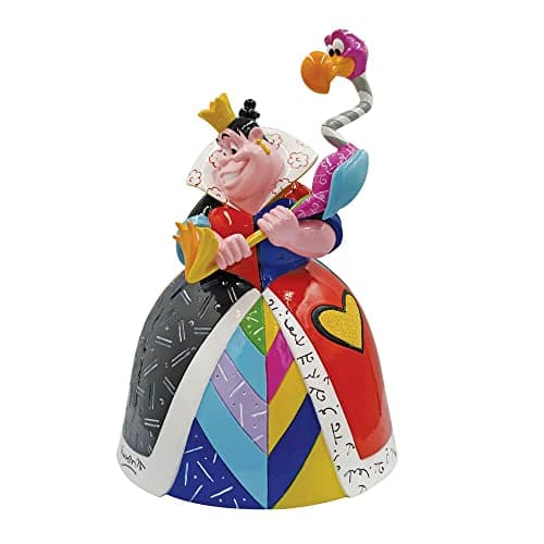 Enesco Disney by Romero Britto Alice in Wonderland Queen of Hearts Holding Flamingo Mallet Figurine, 8.27 Inch, Multicolor