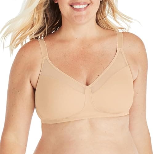 PLAYTEX Womens 18 Hour Smoothing Wirefree Us4697 Minimizer Bra, Nude, 40D US
