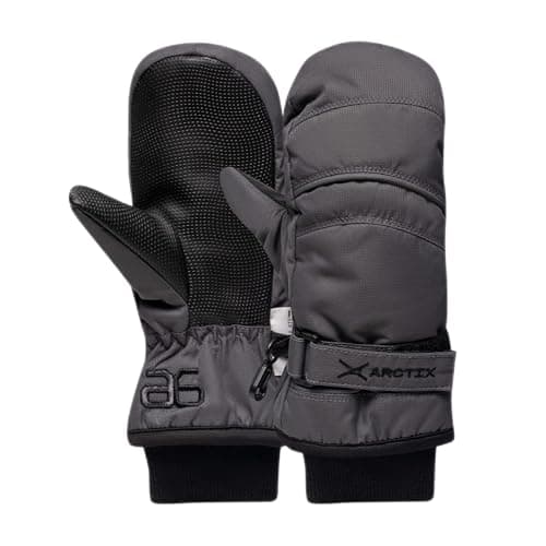 Arctix Kids Freestyle Insulated Ski Mittens, Charcoal, Small
