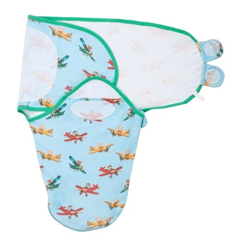 LollyBanks Baby Swaddles, 100% Cotton Baby Boy Sleep Swaddle, 3-6 Months Swaddle Sack for Boys with Easy Change Zipper, Newborn Sleep Swaddles Nursery Swaddling Blankets (Plane and Bear Print)