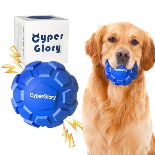 CyperGlory Upgraded Keyboard Dog Balls - Tough Durable Dog Toys with Improved Sound Activation for Aggressive Chewers, Relieves Anxiety, Cleans Teeth, Natural Rubber Dog Toy with Squeaker