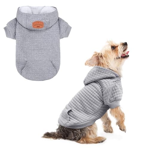 BEAUTYZOO Dog Hoodies Sweater for Small Dogs,Waffle‑Like Laminated Pet Coat