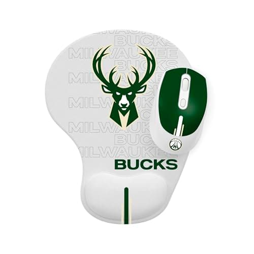 SOAR NBA Wireless Mouse and Mouse Pad, Milwaukee Bucks