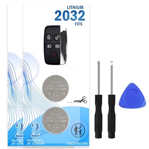 YGQZYYQ 4Pack CR2032 Key Fob Battery Compatible for Land Rover 2013-2025 Range Rover Discovery Evoque Defender Velar Discovery Sport Car Key Battery Replacement Kit with Opening Tool Video Guide