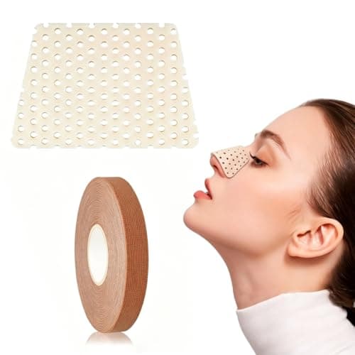 Thermoplastic Nasal Splint & Facial Lift Tape Kit,Alcohol-Free Electricity-Free Nose Fixation & Lifting Set,Reusable Trapezoidal Nose Clip with Elastic Bandage,Beauty Care Accessories (2-Piece Set)