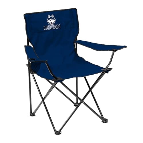 Logo Brands NCAA UConn Huskies Quad Chair, Unisex Adult Chair with One Cup Holder, Team Color, One Size