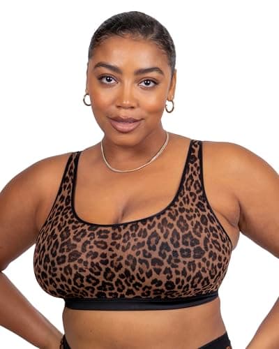 Curvy Couture Women's Sheer Mesh Plus Size Bralette, Bralettes for Women with Support and Wireless, See Through Bras