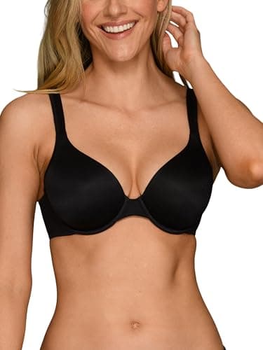 Vanity Fair womens Body Shine Full Coverage T-shirt Bra, Underwire - Black, 36B US