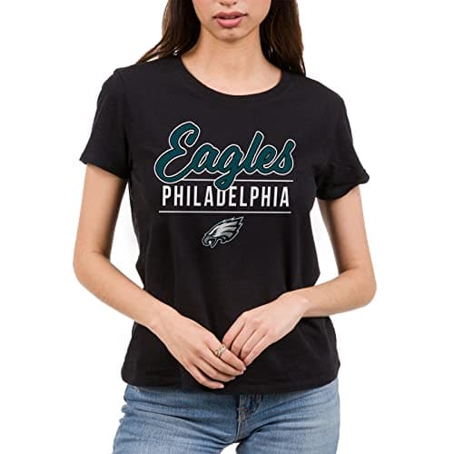 Junk Food Women's Standard Favorite NFL Fan Tee, Philadelphia Eagles-Black Medium